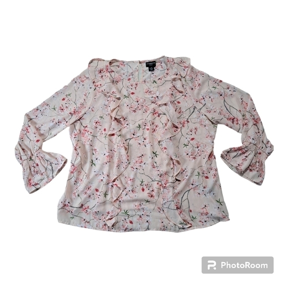 Liz Claiborne Ruffel Floral Career Woman Blouse 2X - Picture 1 of 11